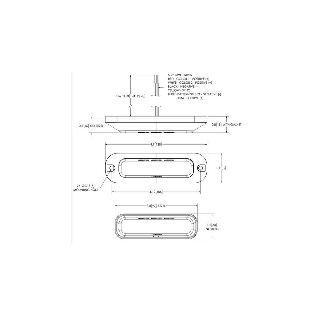 Directional Hazard LED Amber 120mm 12-24V
