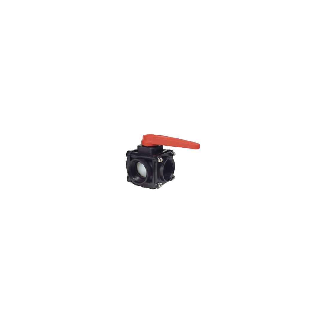 ARAG, 3-Way Bolted Ball Valves, Side Inlet with Threaded Couplings